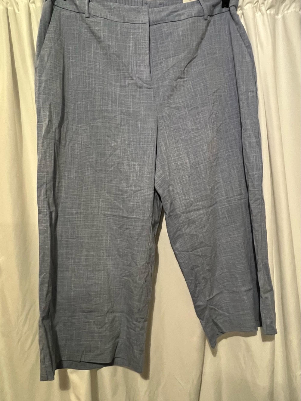 Worthington Light Blue Ankle Cropped Pants wide leg 18w women’s NWT